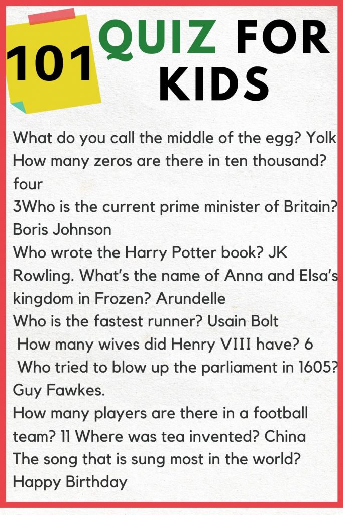 Trivia For Kids 100 Fun Questions Kids N Clicks