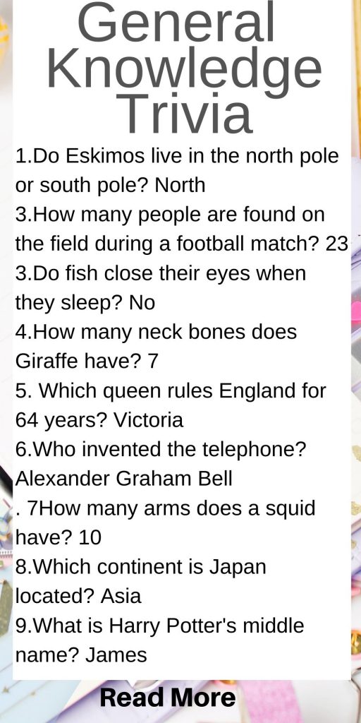 86 General Knowledge Trivia That Are Fun Easy Kids N Clicks