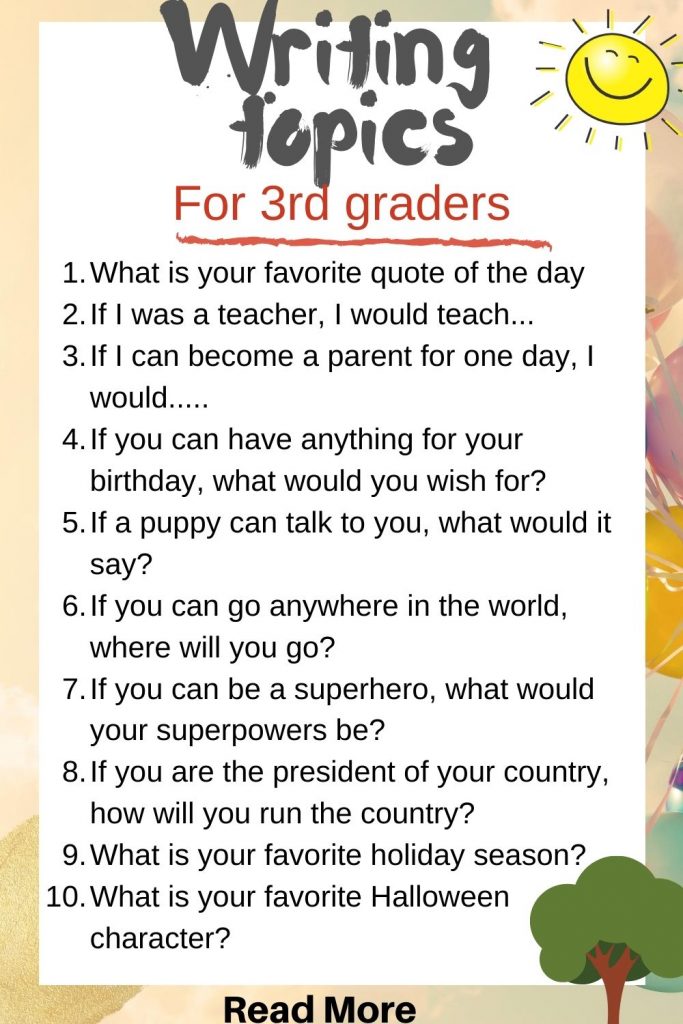 writing topics for 3rd graders