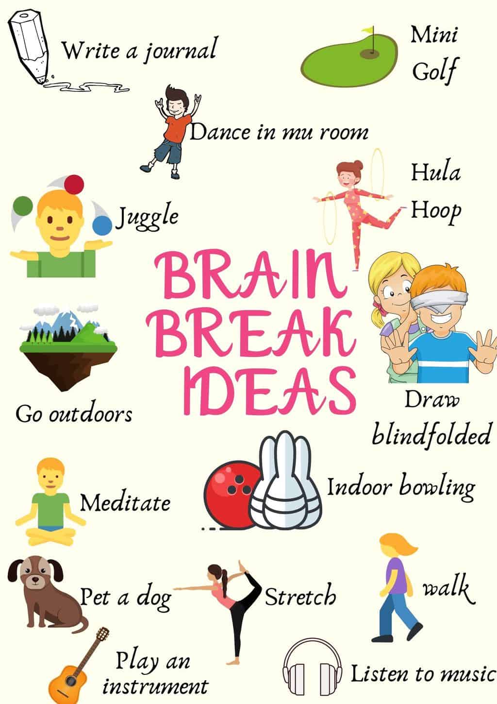 32+ Fun and easy brain break activities for kids - Kids n Clicks