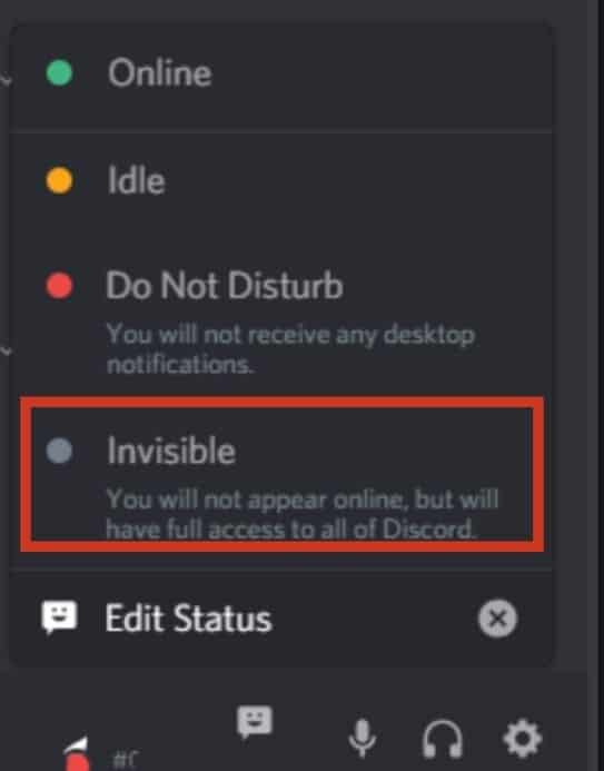 invisible on discord