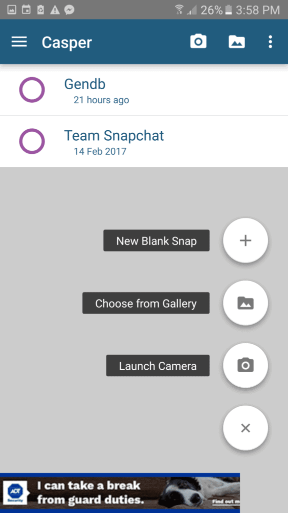 Snapchat locked casper