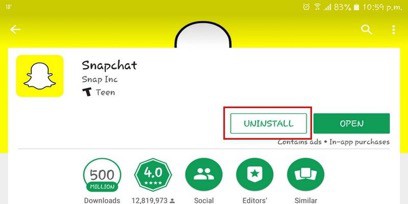 lag on Snapchat Android