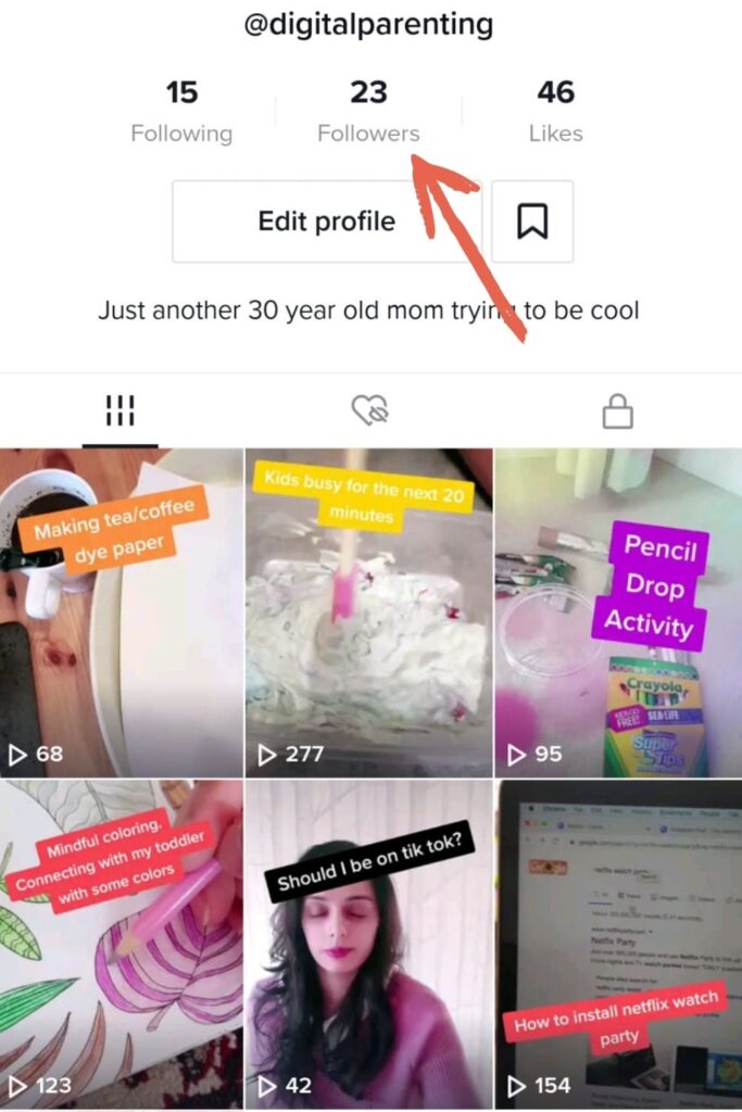 How to view Tik Tok followers list?