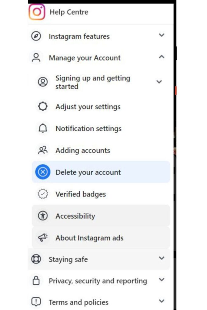 how to see deleted instagram account