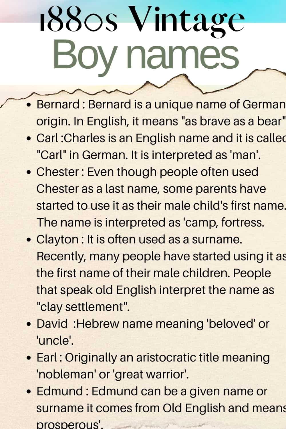 Old Fashioned Men S Names Beginning With C