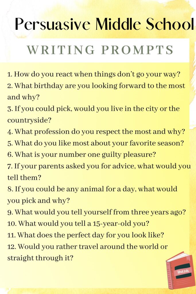 writing prompts for middle school