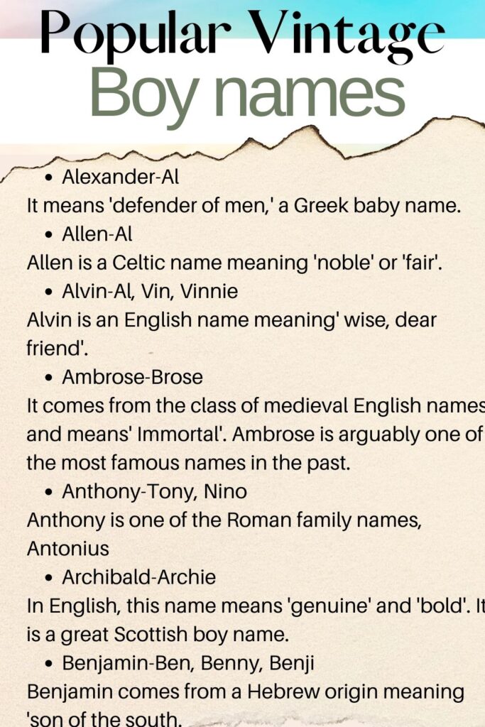 vintage boy names