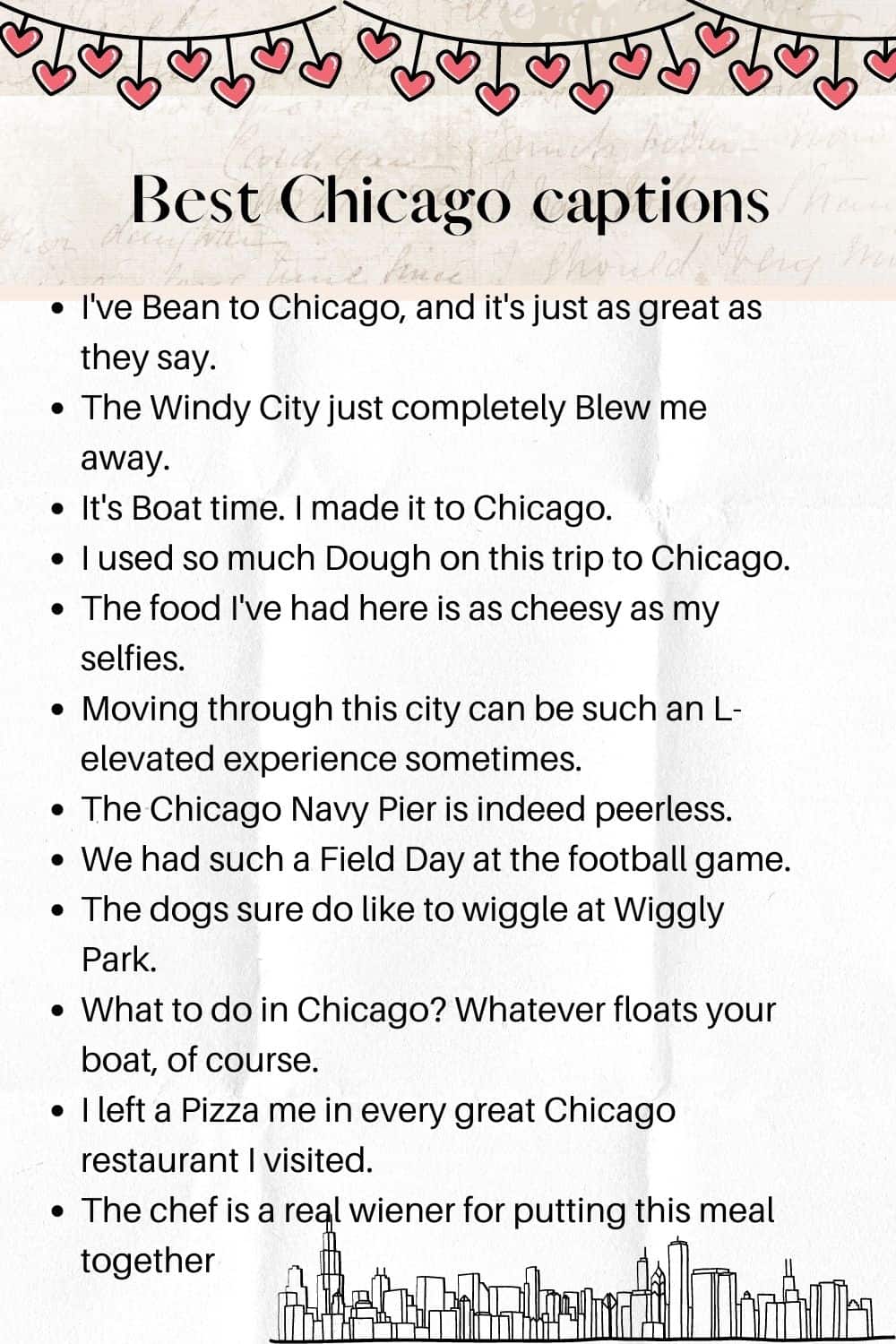 60+ Short and Clever Chicago Captions For Instagram Kids n Clicks