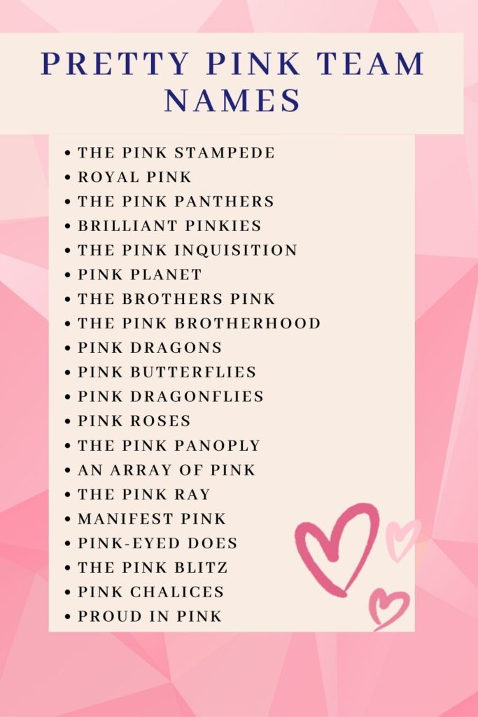 80+ Adorable Pink Team Names That You Will Love - Kids n Clicks