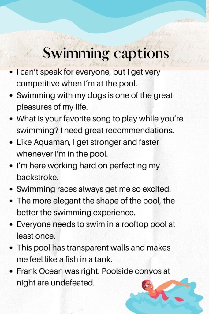 swimming captions for Instagram