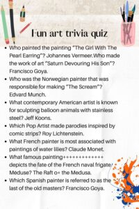 30+ Best Art trivia quiz for kids and adults - Kids n Clicks