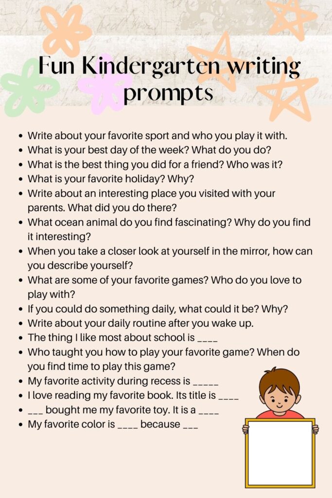 kindergarten writing prompts