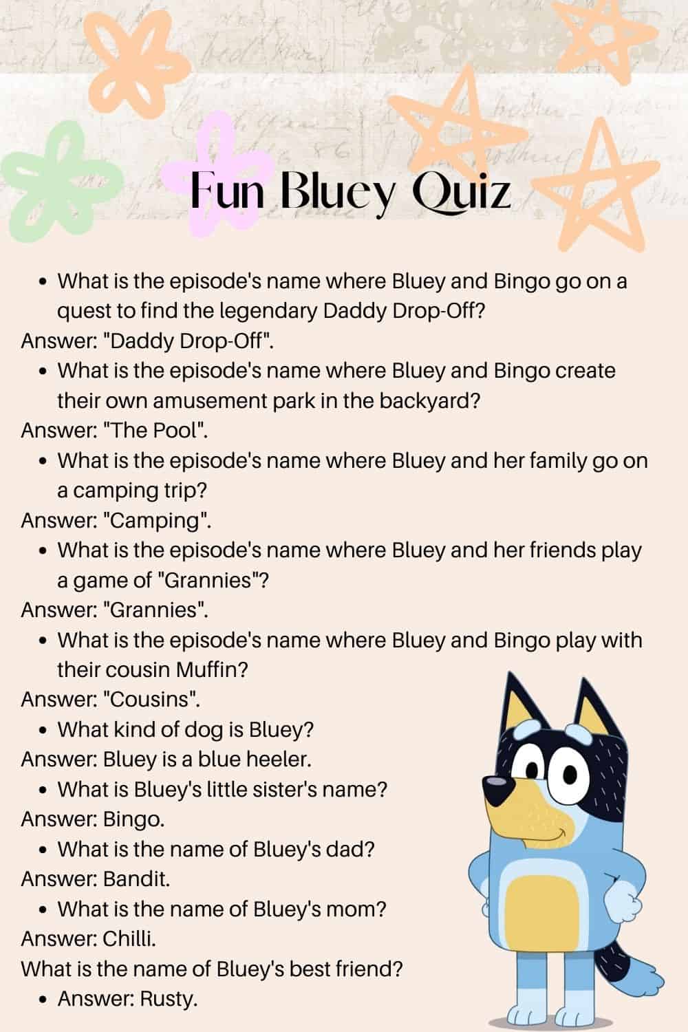 Are You A Bluey Fan? Test Your Knowledge With Our Bluey Quiz - Kids N ...