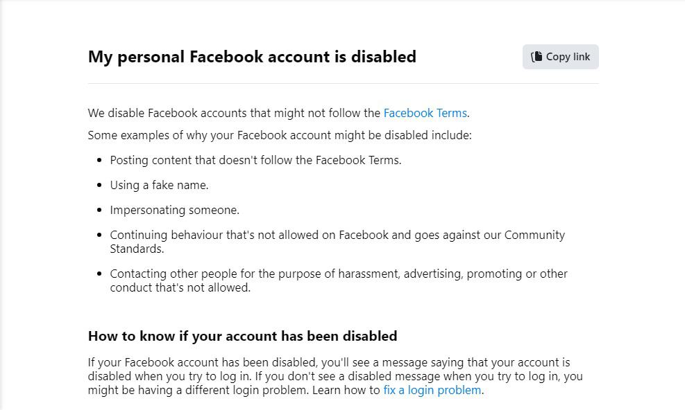 Why is my Facebook account restricted