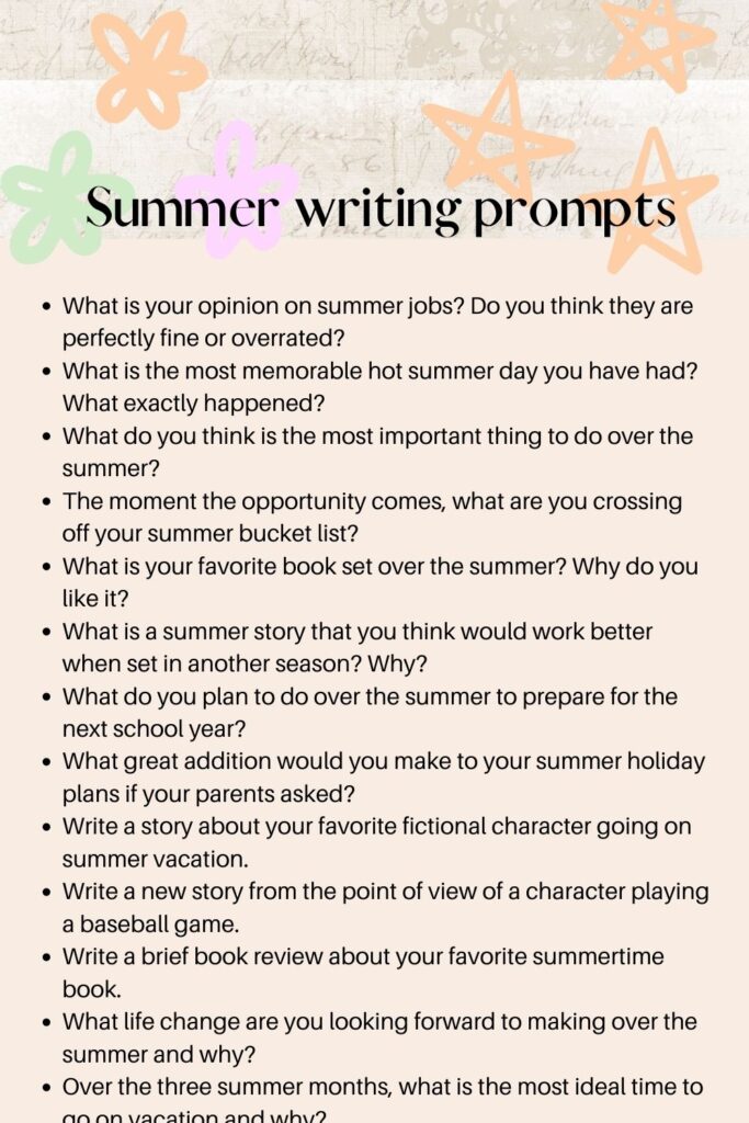 summer writing prompts