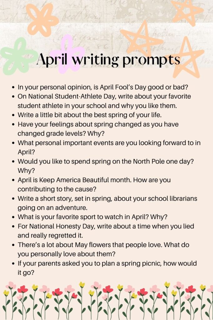 Spring into Creativity 50+ Best April Writing Prompts Kids n Clicks