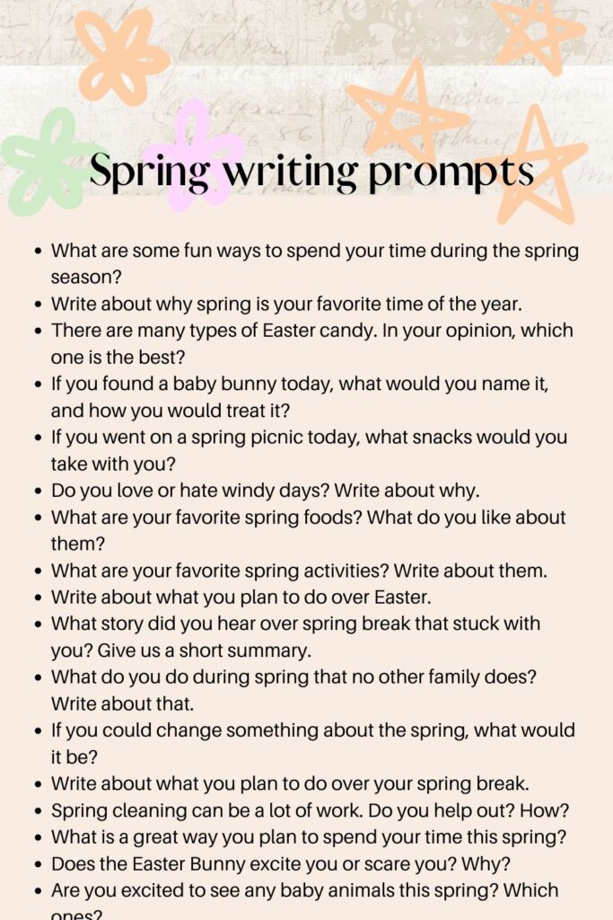 spring writing prompts