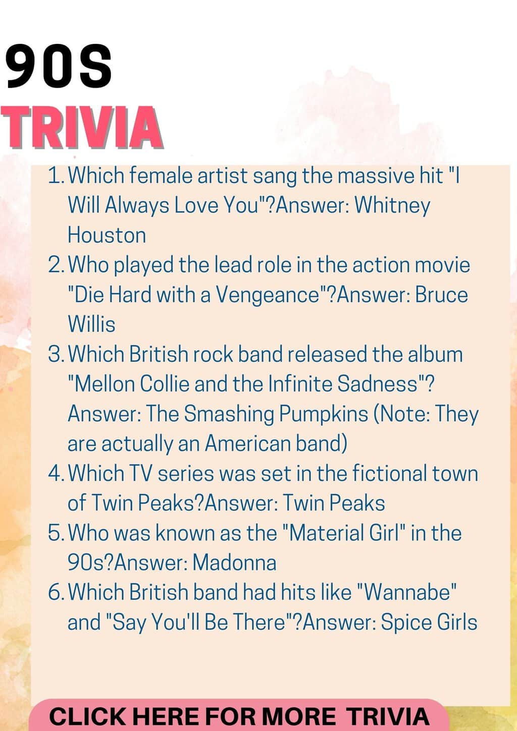 A Trip Down 90s Memory Lane 250+ Ultimate 90s Trivia Guide! Kids n