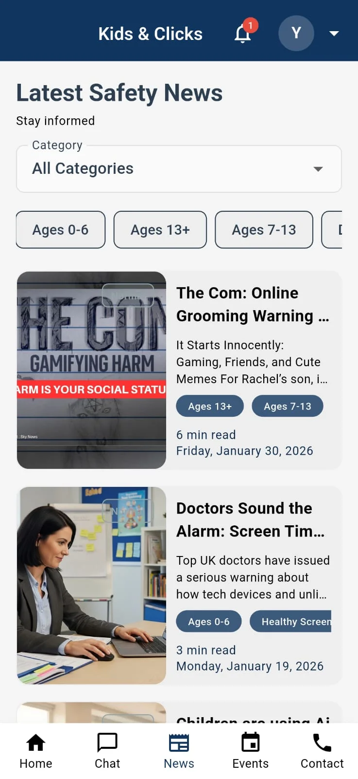 KidsNClicks learning mobile app News and articles